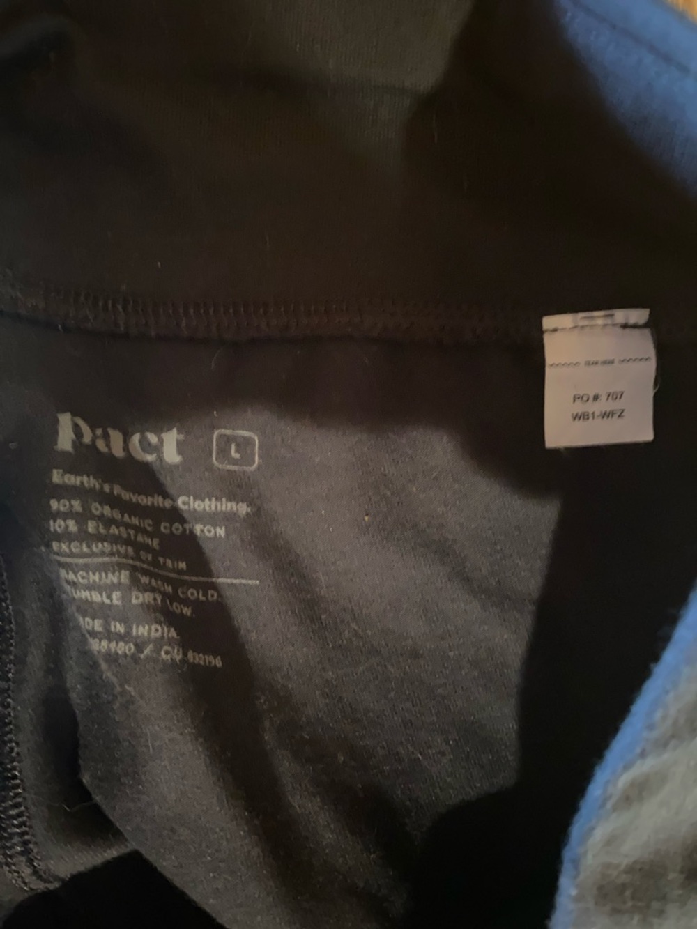 Pact organic leggings L large navy blue pants NEW - Picture 3 of 3
